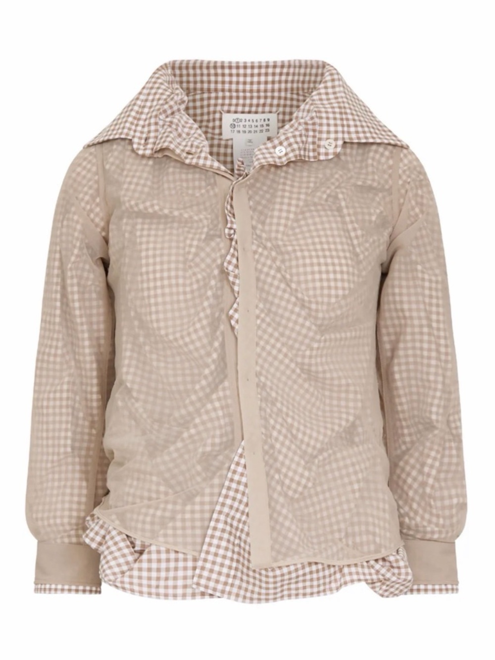 Maison Martin Margiela Brown and Cream Gingham Button-Up Shirt